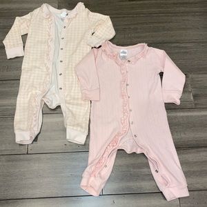 Baby girl onesies size 12 months pink and white